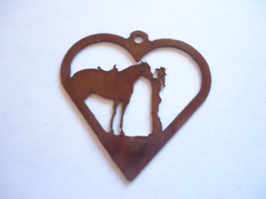 (image for) Cowgirl with horse in Heart #EL-2